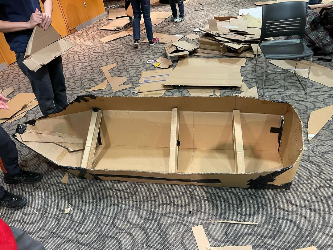 Photo of the cardboard boat